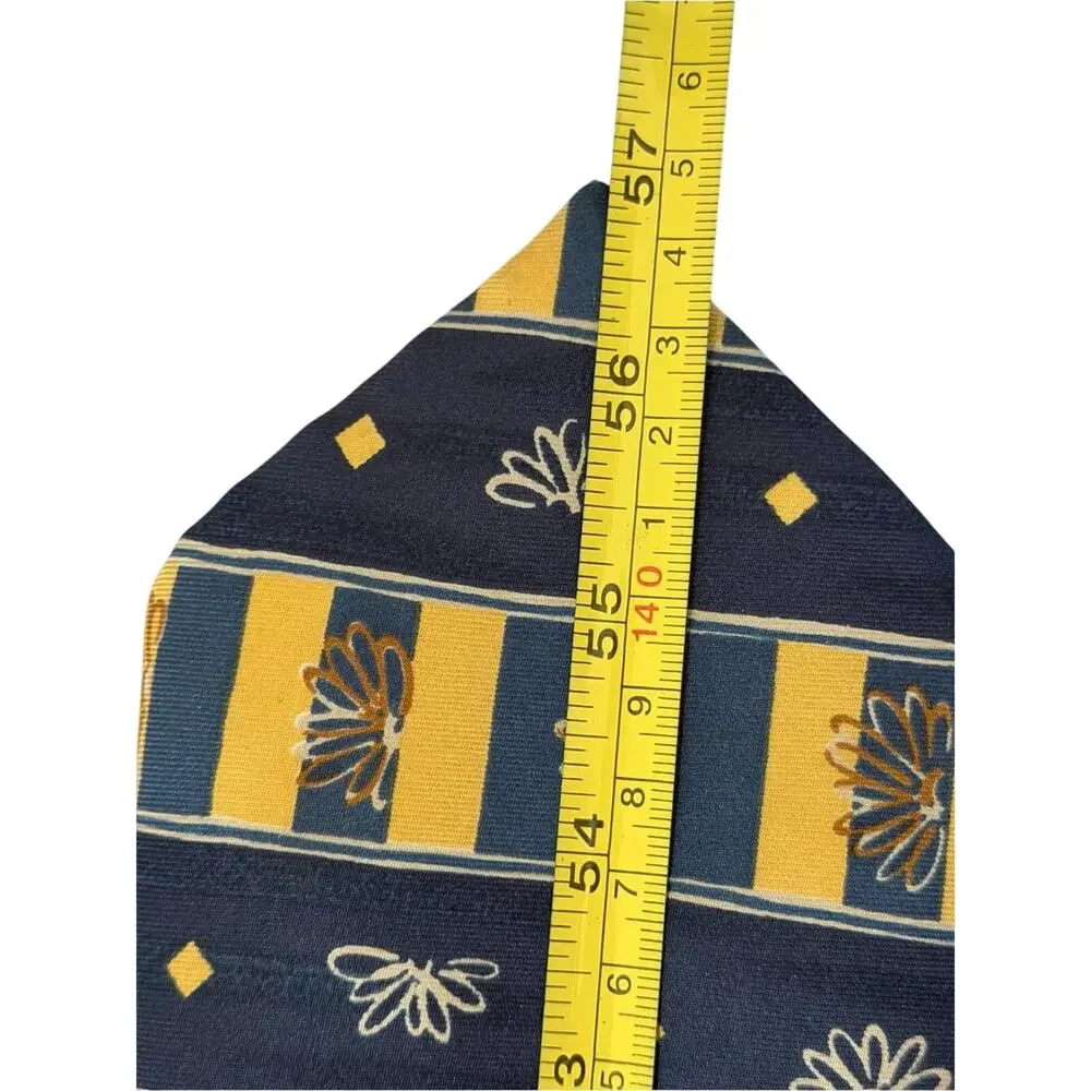 St Michael Marks & Spencer Silk Tie Floral Stripe Vintage